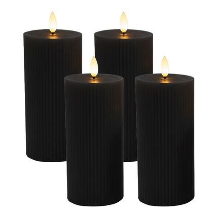 LED Kerzen 4er-Set, Echtwachs, 18cm