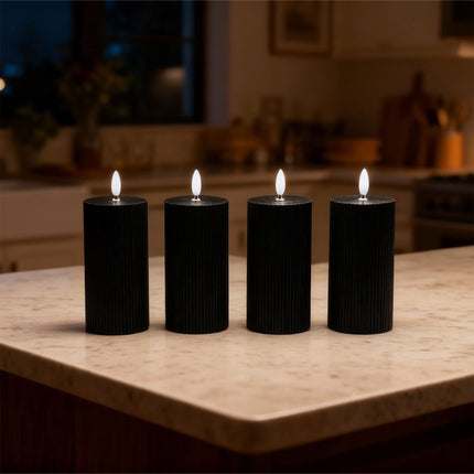 LED Kerzen 4er-Set, Echtwachs, 18cm