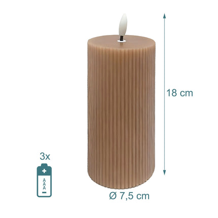 Lot de 4 bougies LED, cire véritable, 18 cm, flamme vacillante