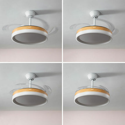 LED-Deckenventilator mit 4 einziehbaren Flügeln Blalefan InnovaGoods Holz 72 W Ø49,5-104 cm