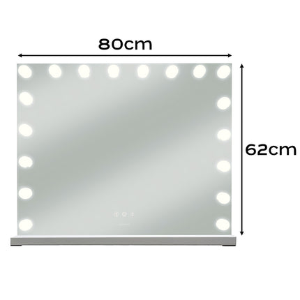 LED Kosmetikspiegel 80x62cm, Einstellbares Licht, Touch-Steuerung