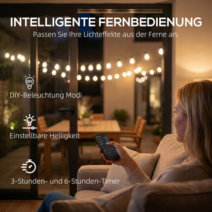 Rideau lumineux LED, RGBW, 16,8 m, étanche, avec télécommande