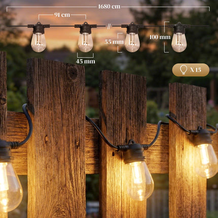 Rideau lumineux LED, RGBW, 16,8 m, étanche, avec télécommande
