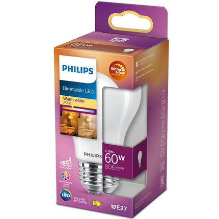 LED E27 Normal 60W Frost Dimmbar WarmGl 806lm