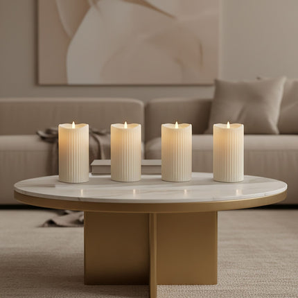 Bougies LED sans flamme, lot de 4, lumière vacillante