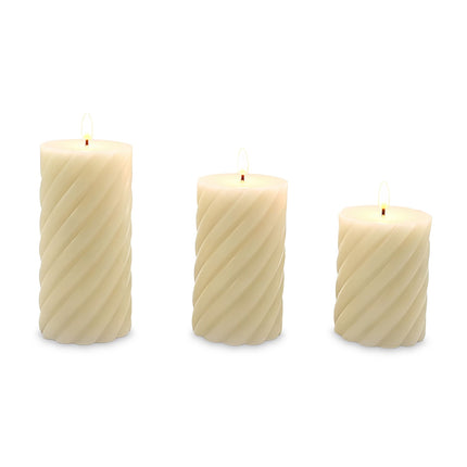 Ensemble de bougies LED sans flamme en cire véritable, 3 tailles