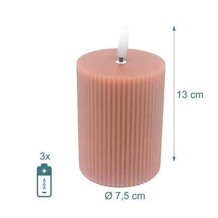 LED-Echtwachskerzen, flammenlos, mit Flackerflamme