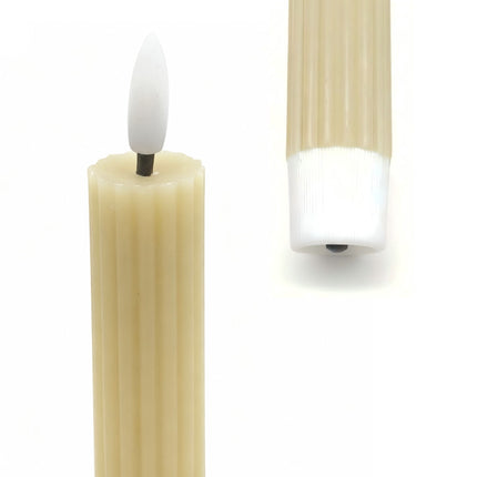 LED-Flammenlose Stabkerzen, Echtes Wachs, 2er-Set
