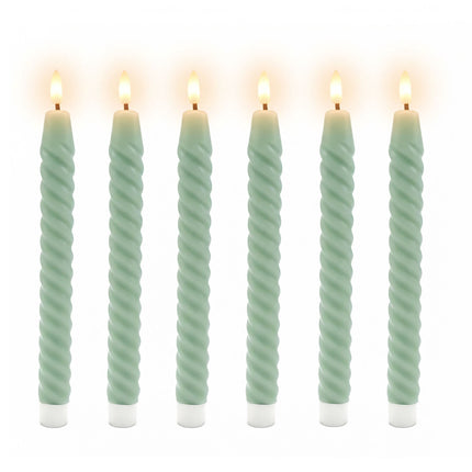 Bougies coniques sans flamme à LED, en cire véritable, lot de 6