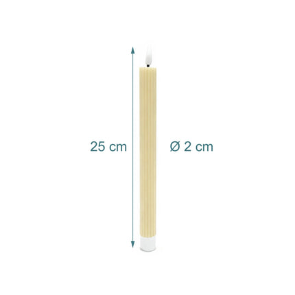 Bougies coniques sans flamme à LED, en cire véritable, lot de 6