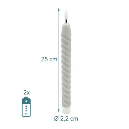 Bougies coniques sans flamme à LED, en cire véritable, lot de 6