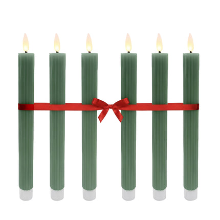 Bougies coniques sans flamme à LED, en cire véritable, lot de 6