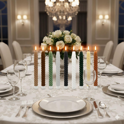Bougies coniques sans flamme à LED, en cire véritable, lot de 6
