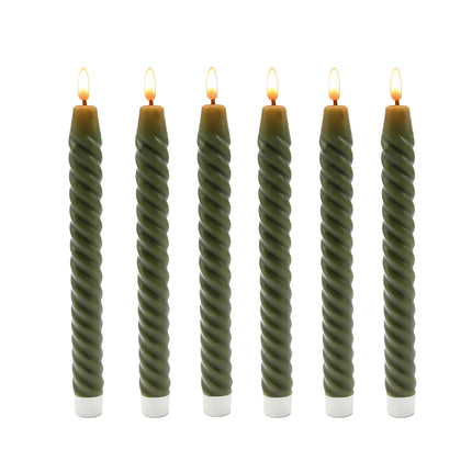 LED Flammenlose Stabkerzen, Echtes Wachs, 6er Set