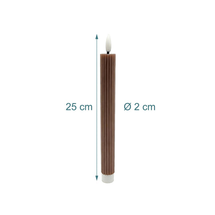 LED Flammenlose Stabkerzen, Echtwachs, 6er-Set