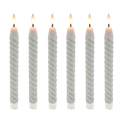 Bougies coniques sans flamme à LED, en cire véritable, lot de 6