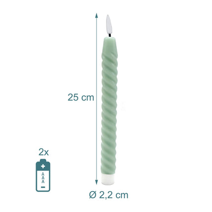 Bougies coniques sans flamme à LED, en cire véritable, lot de 6