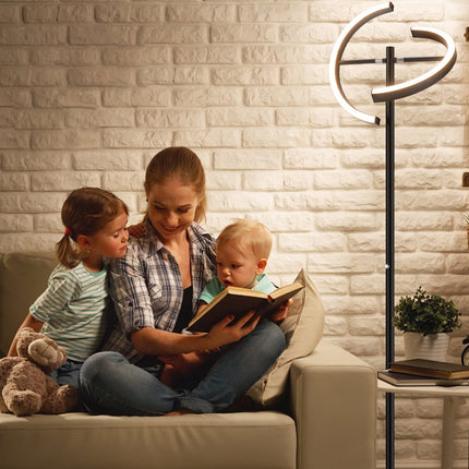 LED-Stehleuchte, dimmbar über Touch-Steuerung, schwarzes Metall