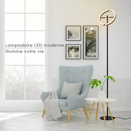 LED-Stehleuchte, dimmbar über Touch-Steuerung, schwarzes Metall