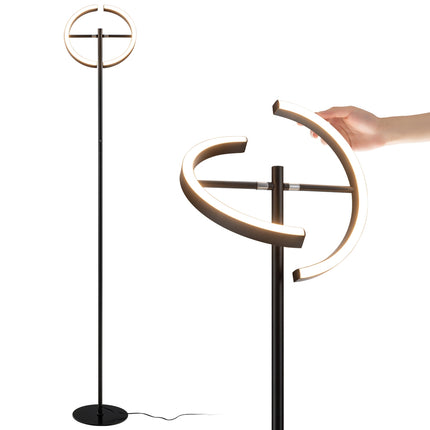 LED-Stehleuchte, dimmbar über Touch-Steuerung, schwarzes Metall