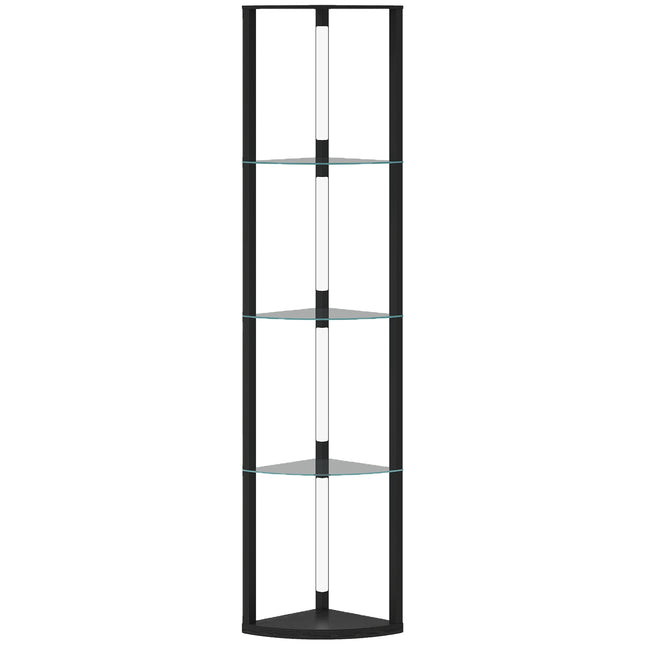 Lampadaire LED avec étagères, luminosité réglable, noir