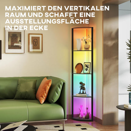 LED-Stehlampe mit Regal, RGB, Fernbedienung