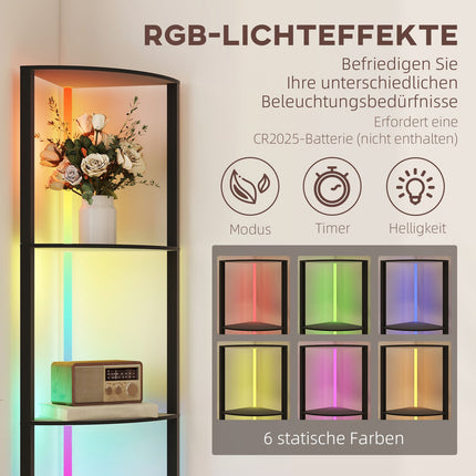 LED-Stehlampe mit Regal, RGB, Fernbedienung