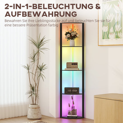 LED-Stehlampe mit Regal, RGB, Fernbedienung