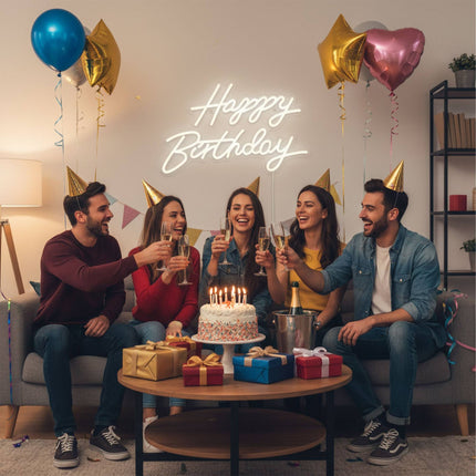 Panneau LED « Joyeux anniversaire » - Acrylique, alimentation USB