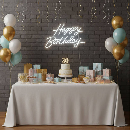 Panneau LED « Joyeux anniversaire » - Acrylique, alimentation USB