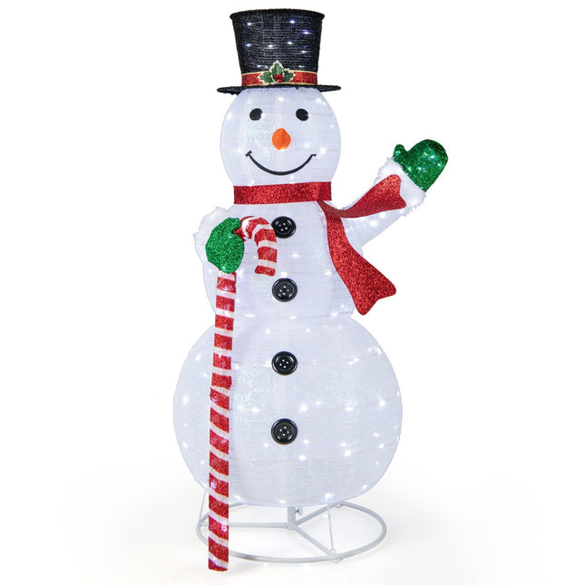 Bonhomme de neige lumineux à LED 150 cm, 180 lumières, piquets d'extérieur