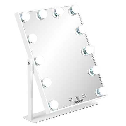 Miroir de maquillage LED avec 12 LED et 3 modes d'éclairage, rechargeable