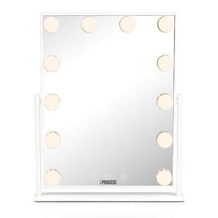 Miroir de maquillage LED avec 12 LED et 3 modes d'éclairage, rechargeable