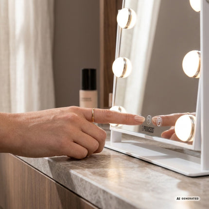 Miroir de maquillage LED avec 12 LED et 3 modes d'éclairage, rechargeable