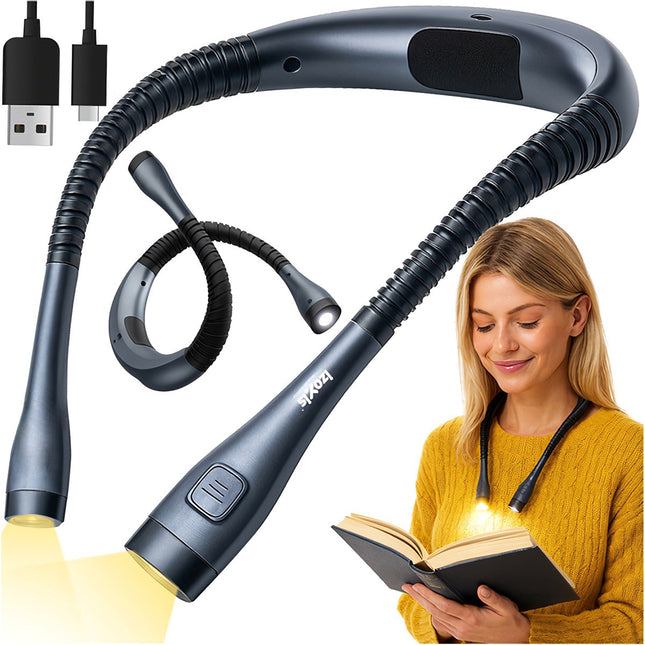 Lampe de lecture LED pour le cou - Réglable et rechargeable