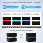 LED-Nachttisch-Set, 2 Schubladen, Schwarz, Fernbedienung