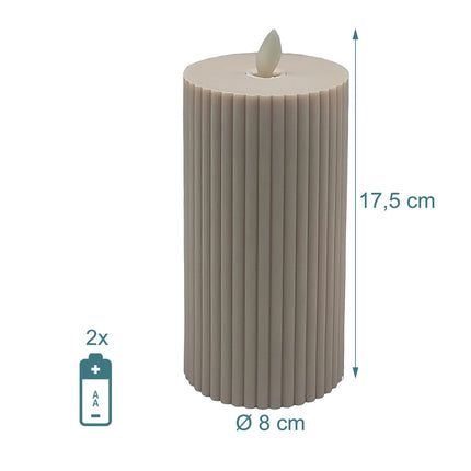 Bougies piliers LED, sans flamme, blanc chaud, lot de 4