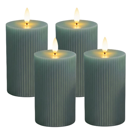 Bougies LED sans flamme en cire véritable, flamme vacillante, lot de 4