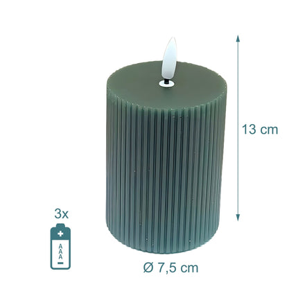 Bougies LED sans flamme en cire véritable, flamme vacillante, lot de 4