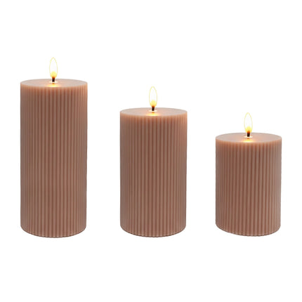 Bougies LED sans flamme en cire véritable - Lot de 3