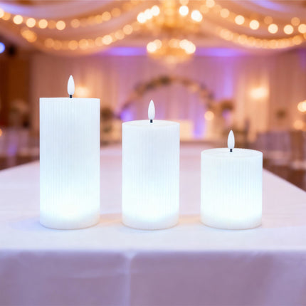 Bougies LED sans flamme en cire véritable, lot de 3