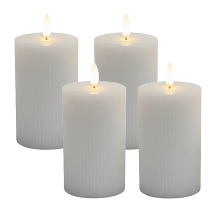 LED Echtwachs-Flammenlose Kerzen – 4er-Set