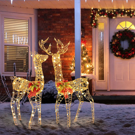 LED Rentier-Familien-Set, 2-teilig, 200 Lichter, für Außen