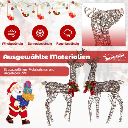 LED Rentier-Familien-Set, 2-teilig, 200 Lichter, für Außen