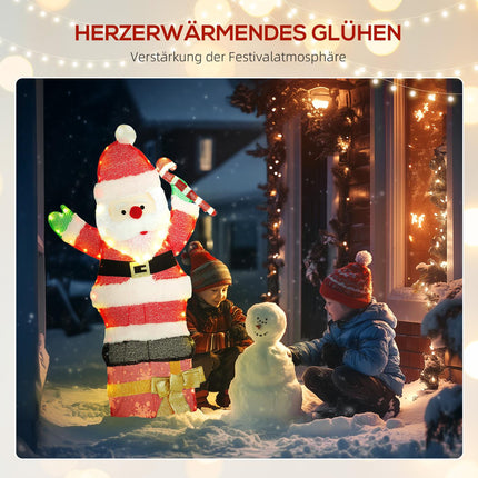 LED Santa Christmas Decoration, 97 Warm White Lights, 93 cm