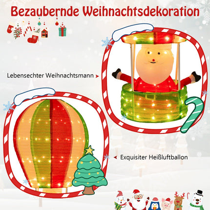 LED Santa Heißluftballon-Dekoration, 135 cm, 160 LEDs