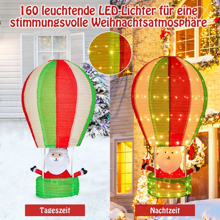 LED Santa Heißluftballon-Dekoration, 135 cm, 160 LEDs