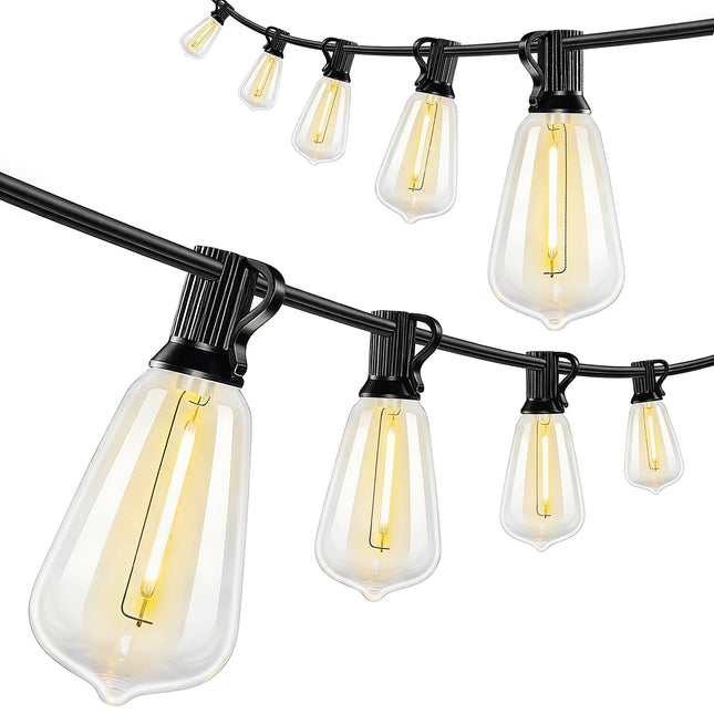 Guirlande lumineuse LED, 18 m, 50 ampoules Edison vintage, blanc chaud