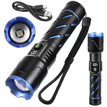 Lampe torche tactique LED 800 lm, rechargeable et étanche