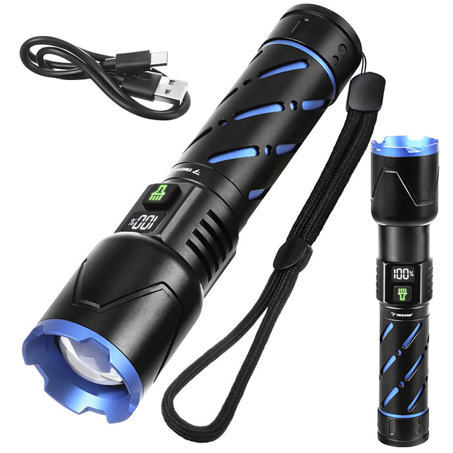 Lampe torche tactique LED 800 lm, rechargeable et étanche